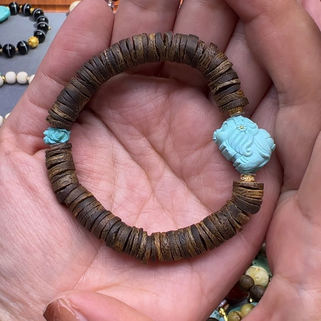 绿松石18K金镶嵌手串手串