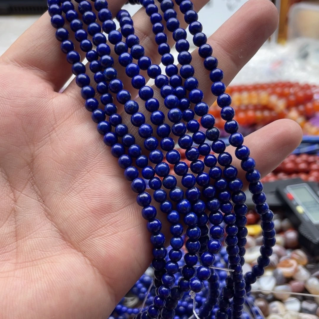 玛瑙/玉髓合金珠宝半成品一条装卡4mm帝王青青金圆珠