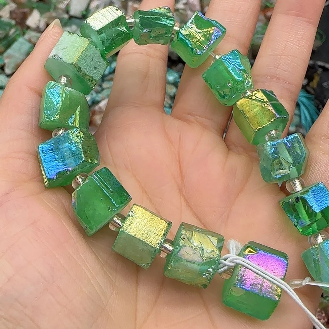 玛瑙/玉髓合金珠宝半成品水晶半条10mm