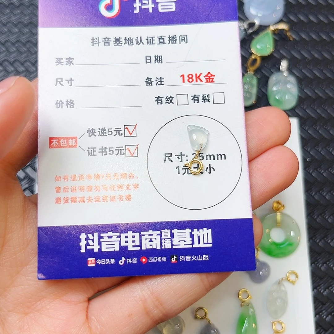 刘***钱翡翠18K金镶嵌颈饰