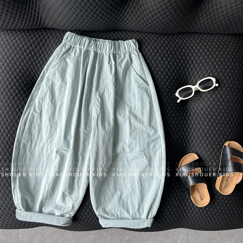 【小首尔】Q3现货-男女童夏季薄款气球裤宽松九分裤子HBB7612