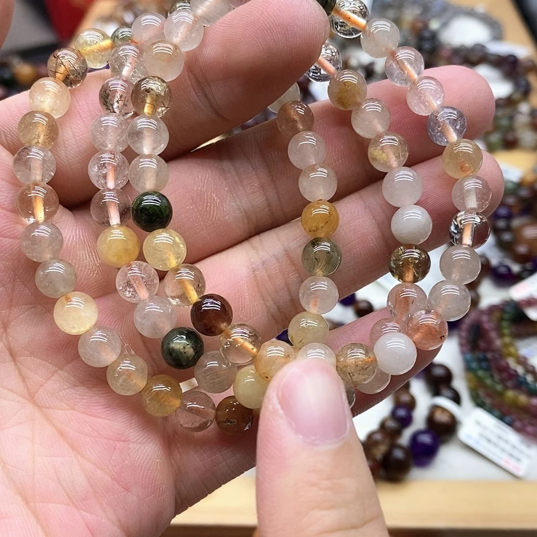 水晶手链未镶嵌多样性发货发一条