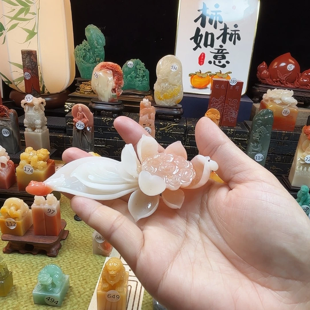 寿山石印石莲花精品8
