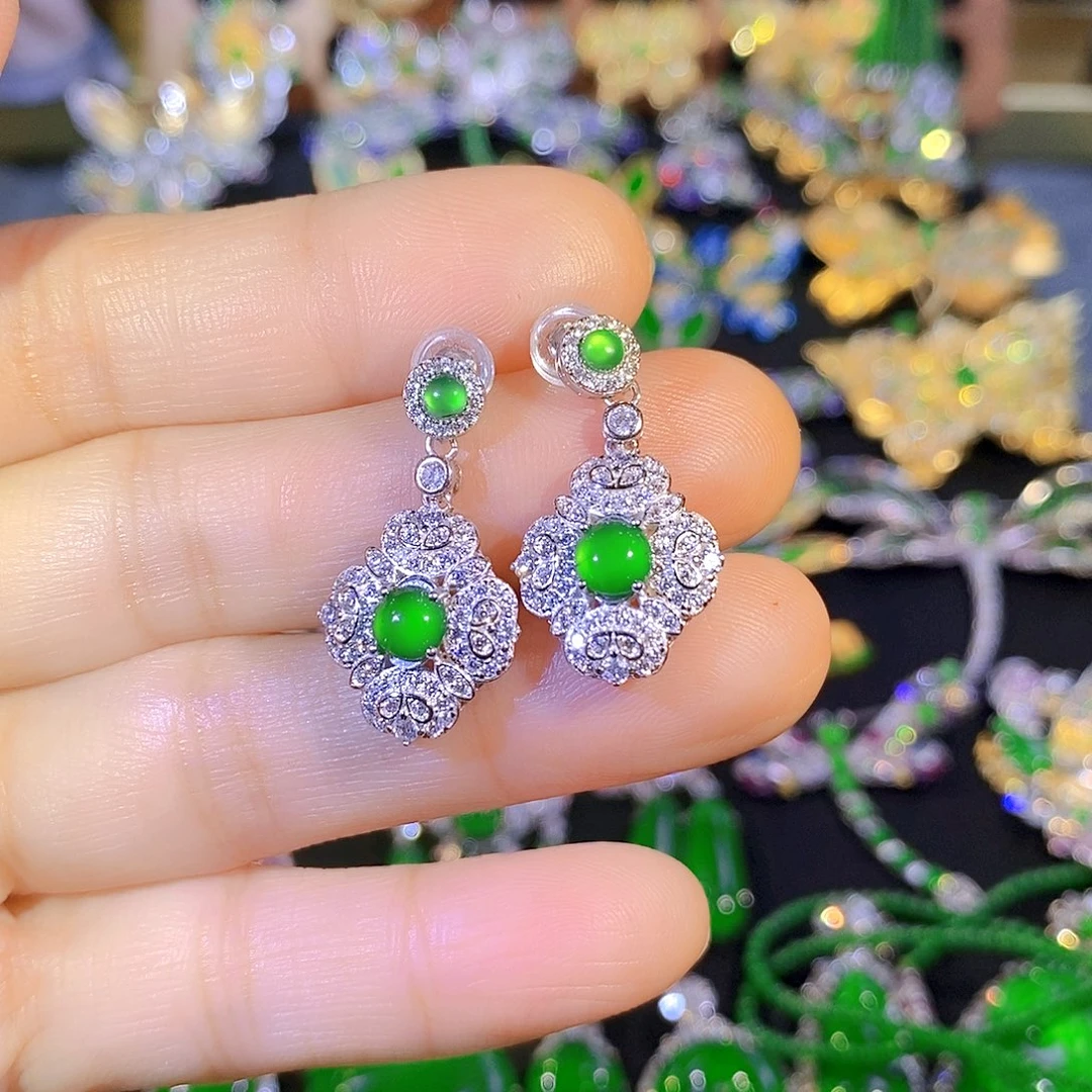 颈饰银S925镶嵌翡翠