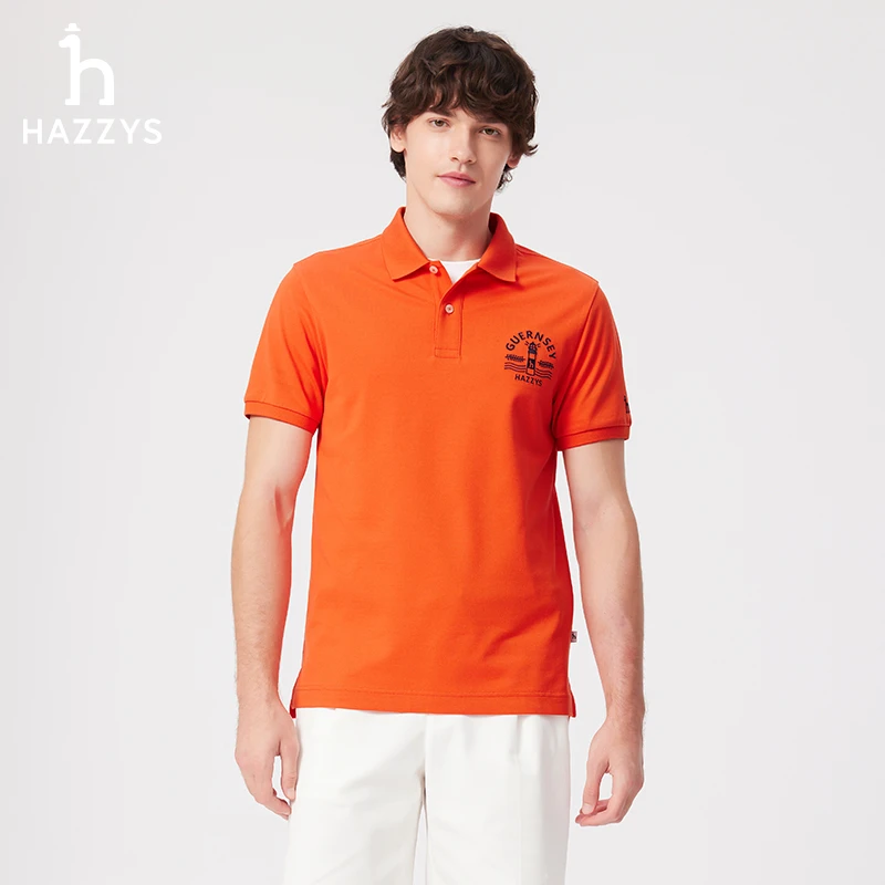 【商场同款】Hazzys哈吉斯短袖夏季舒适Polo衫时尚休闲男士半袖T恤