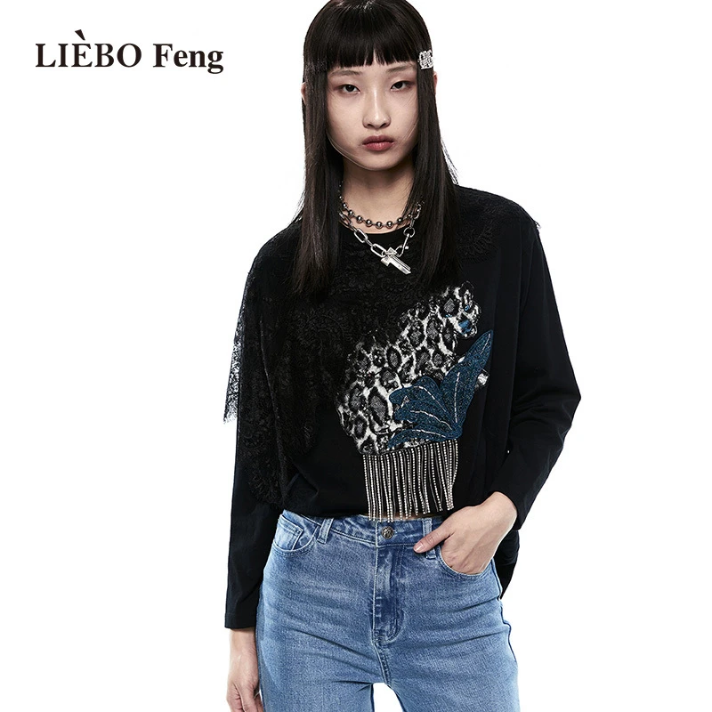 【裂帛】LIEBOFeng国潮刺绣流苏T恤7321413002女装