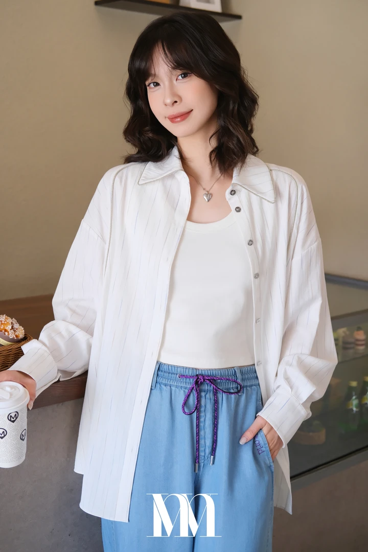 mithworld / 沵媞 彩条闲适衬衫
