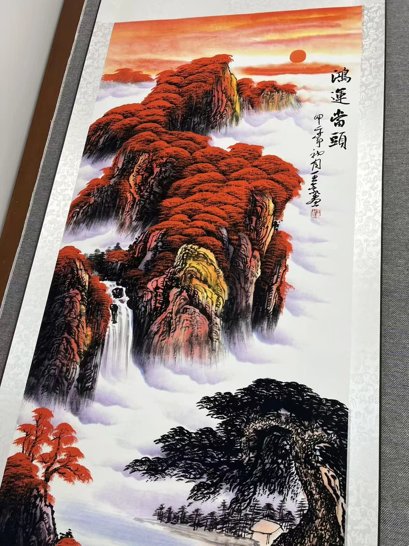 《鸿运当头》170CM*70CM竖幅国风卷轴挂画