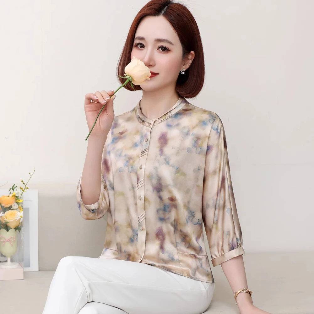 真丝衬衫女2025年夏季新款小众设计感气质减龄宽松显瘦桑蚕丝上衣