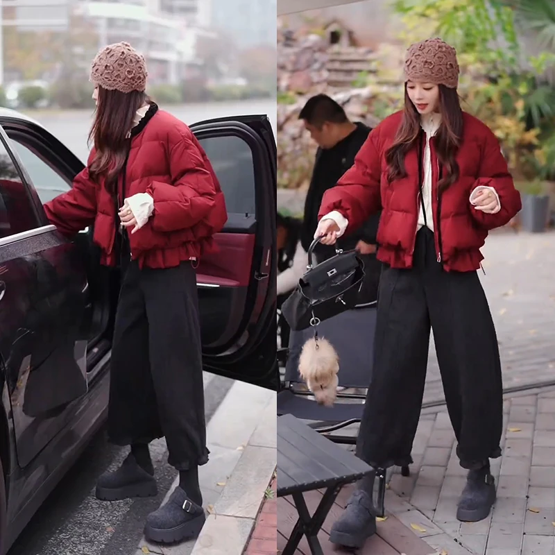 初春一整套2026年新款过年穿搭气质百搭棉服高腰休闲裤两件套装