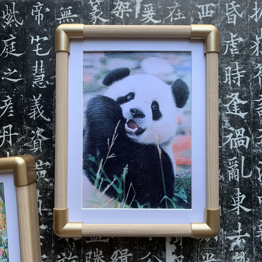 【美香宝力青宝熊猫绘画主题相框】文创家居相框卧室办公室装饰摆台
