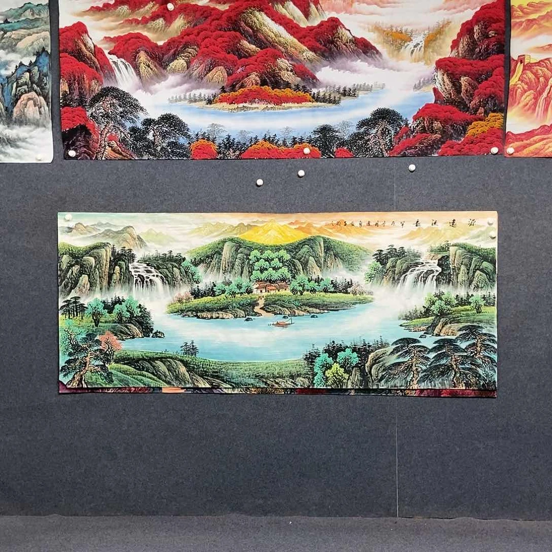 国画小八尺山水一副