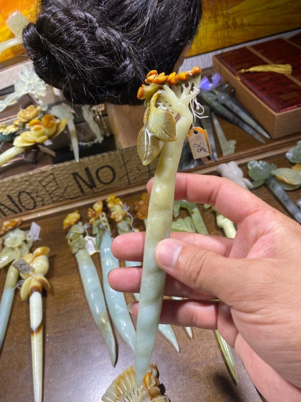 岫玉发簪、头饰、汉服发饰、简约玉簪、日常百搭、古风玉簪、精致发簪