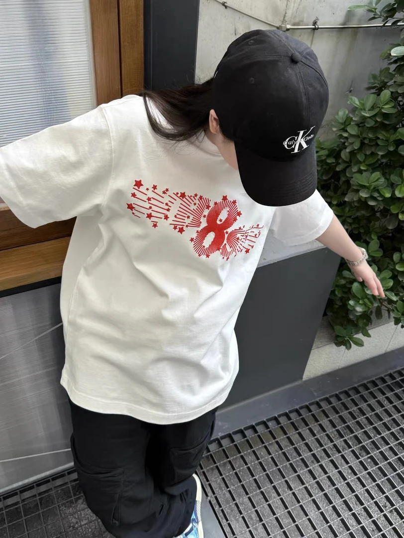 8号链接W8放射星星男女同款T恤