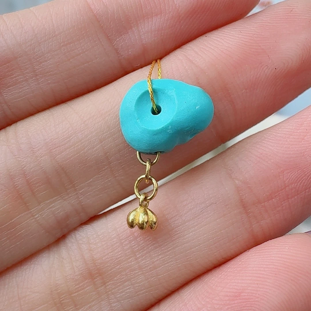 绿松石18K金镶嵌珠宝奇石