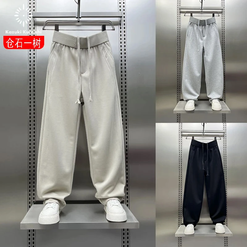 仓石一树潮流直筒2025卫裤男士春夏薄款抽绳休闲裤宽松阔腿运动裤
