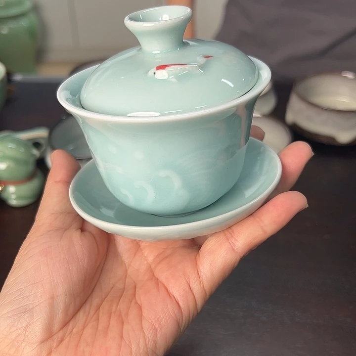 龙泉云间青瓷小米茶器