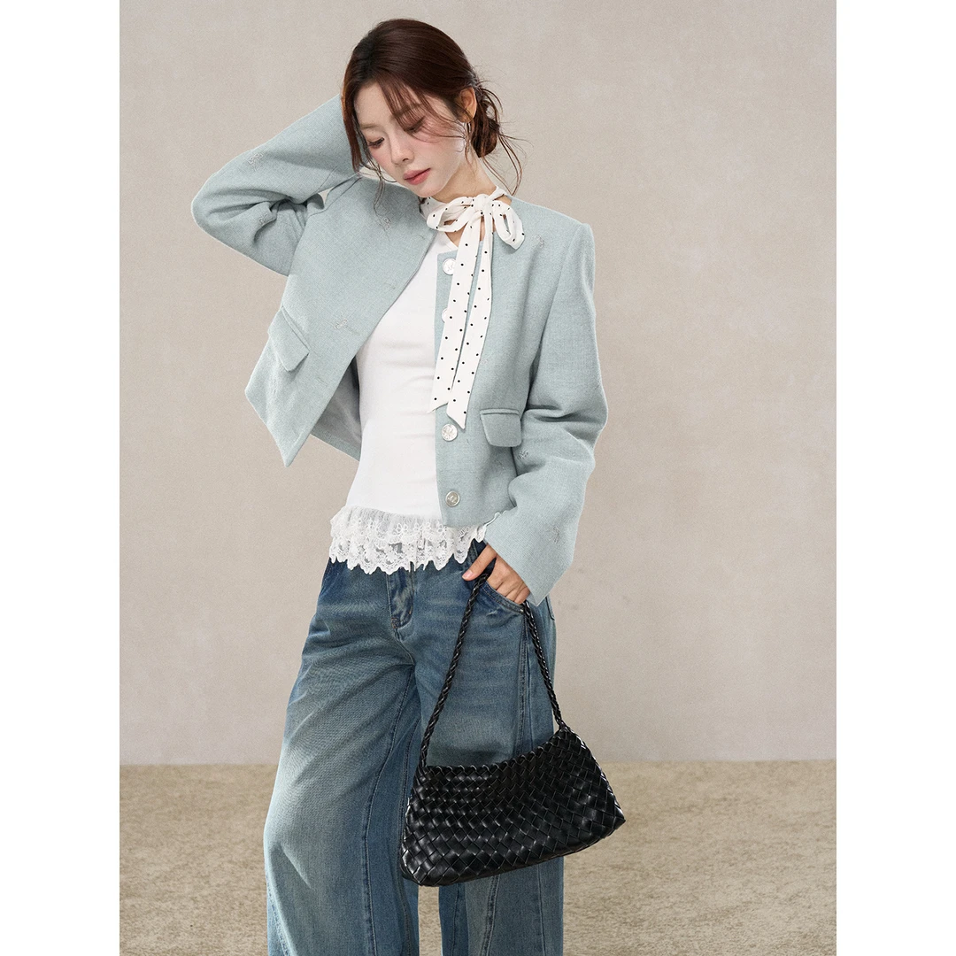 【小野莓】休闲松弛短外套女秋新款小众高级感设计时尚上衣BD99449