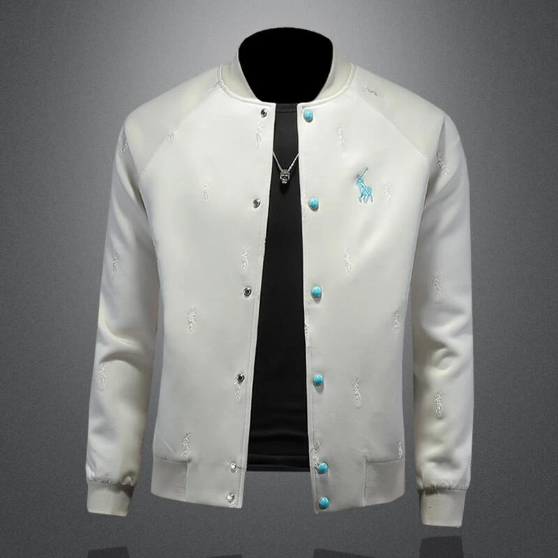 【TQUX官方正品】刺绣夹克男士休闲大码外套韩版修身潮牌2025秋季