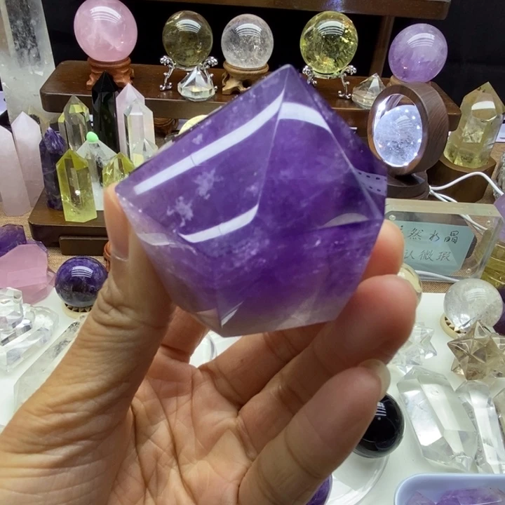 水晶摆件未镶嵌天然紫水晶柱