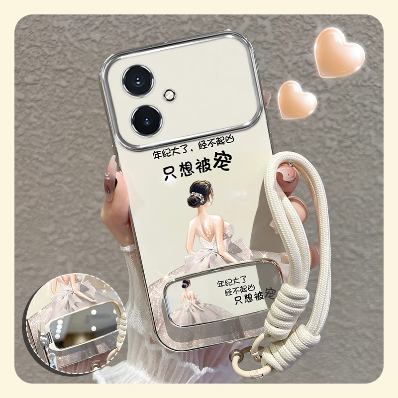 适用oppoa2手机壳a2m被宠女孩折叠镜子支架硅胶软壳女款时尚潮牌