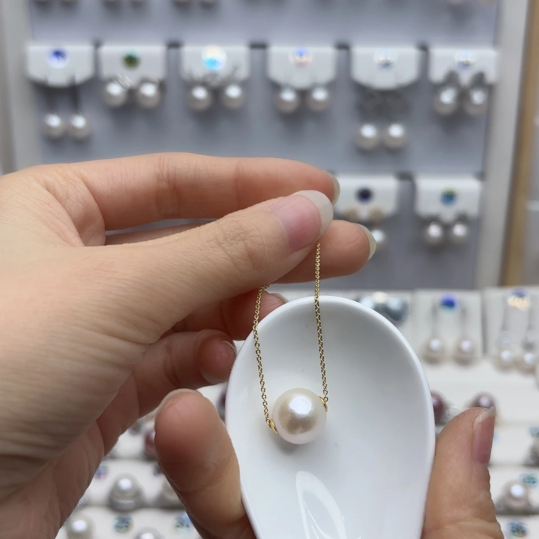 淡水珍珠吊坠(赠链)银S925镶嵌