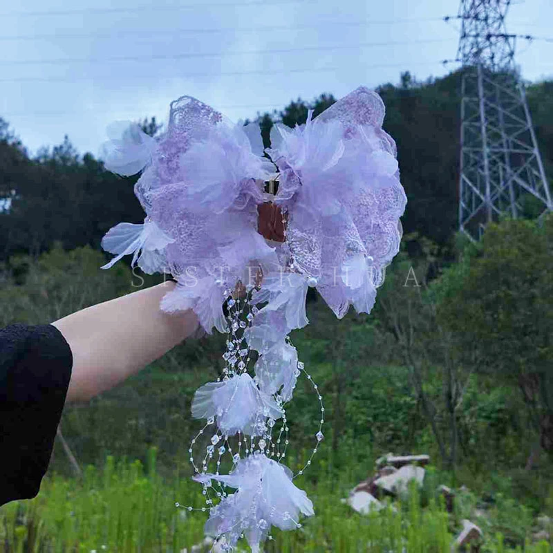 【海贝玲珑】甜美风朋克风瑞丽风原创设计发圈优雅丝绒头饰头绳