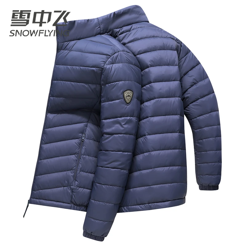 雪中飞男士轻薄款时尚百搭休闲短款立领防寒鸭绒羽绒服外套