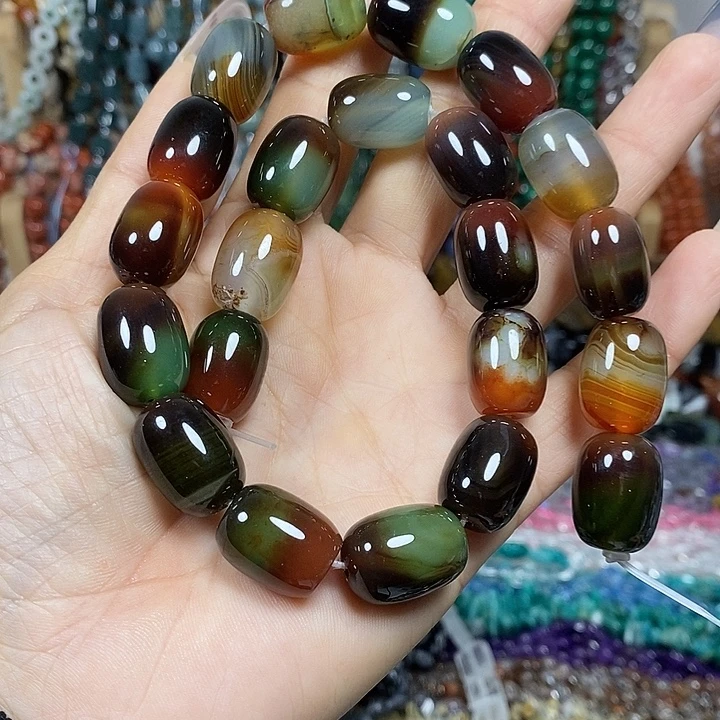 玛瑙/玉髓未镶嵌珠宝半成品天然孔雀玛瑙卡13*18mm