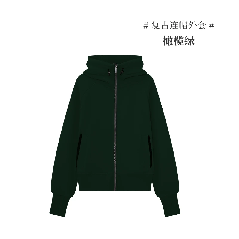 【墨琼·匠心】男款摇粒绒宽松复古连帽外套 6156