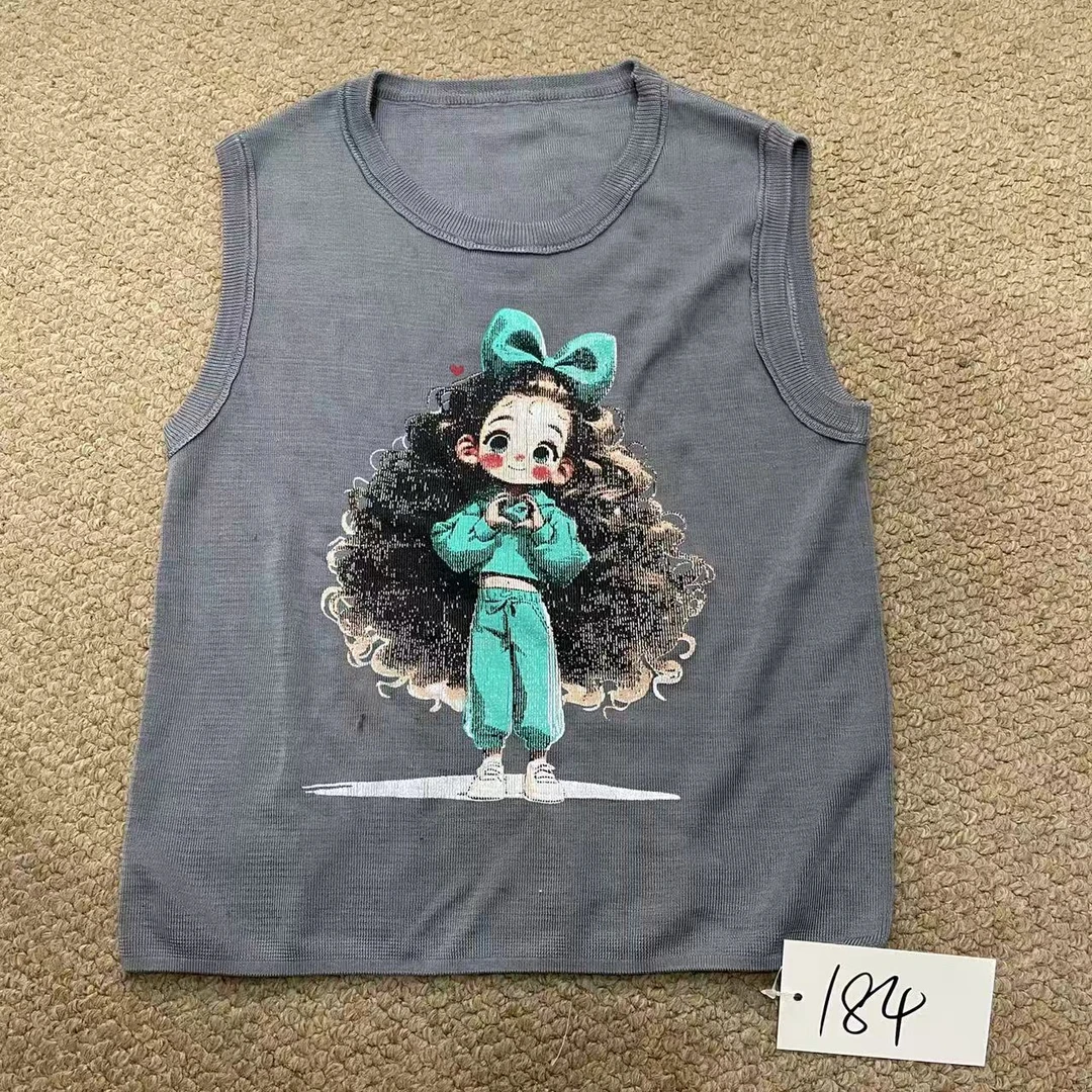 十周年店庆福利 184无袖女士夏季印花圆领卡通动漫背心无袖款潮流