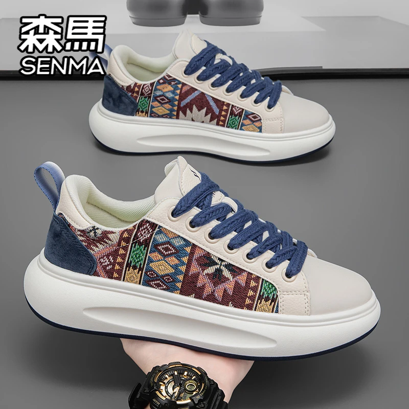 SENMA/森马男鞋夏季老北京帆布鞋男款休闲百搭小白鞋防滑低帮板鞋