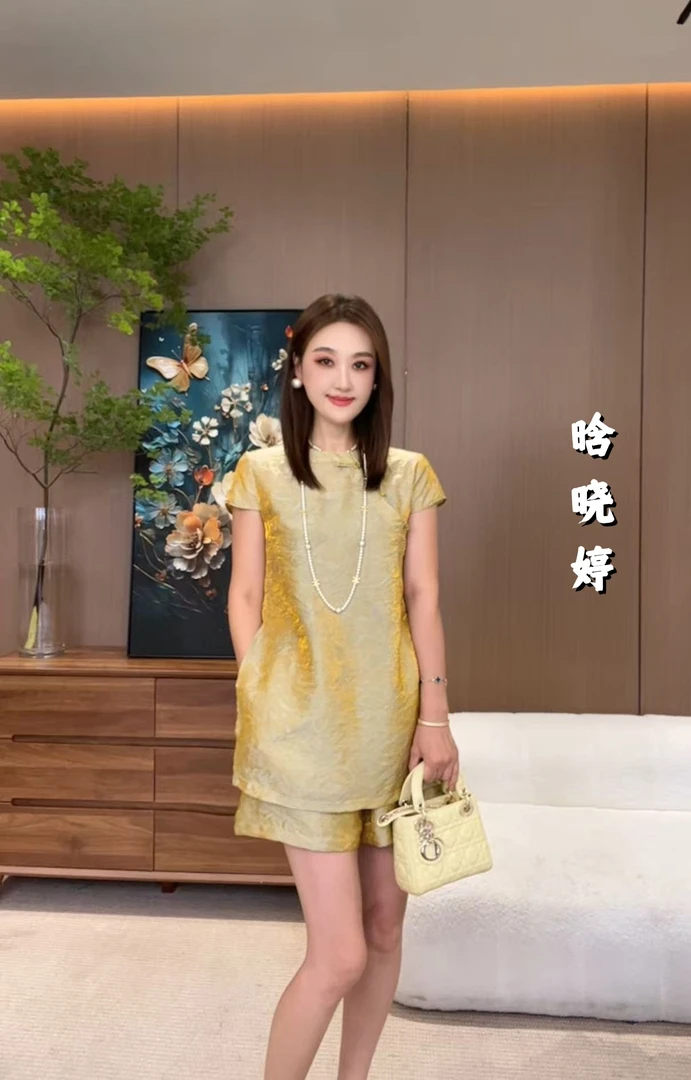 【玉梨妆】套装-新中式原创高档国风新款夏季度假风两件套T709