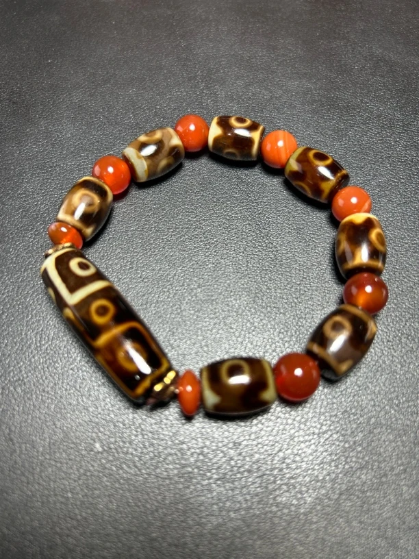 保真天然玉化九眼藏珠手串