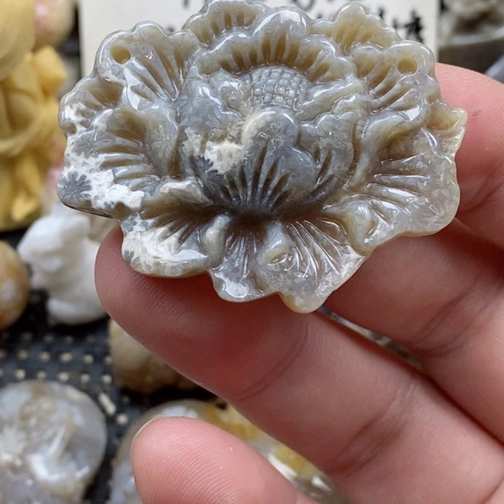 颈饰未镶嵌硅化珊瑚（珊瑚玉）