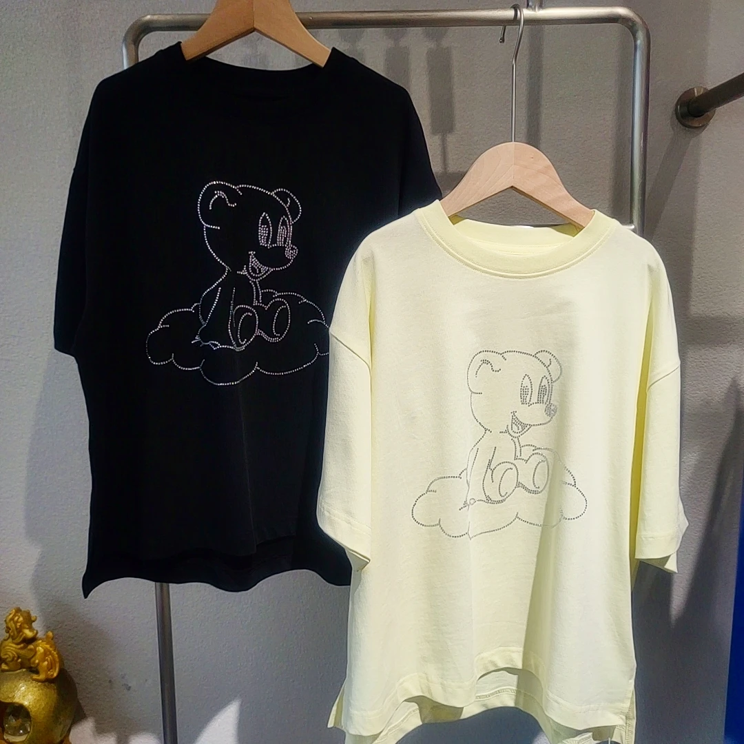 5657儿童夏款亮钻小熊短袖