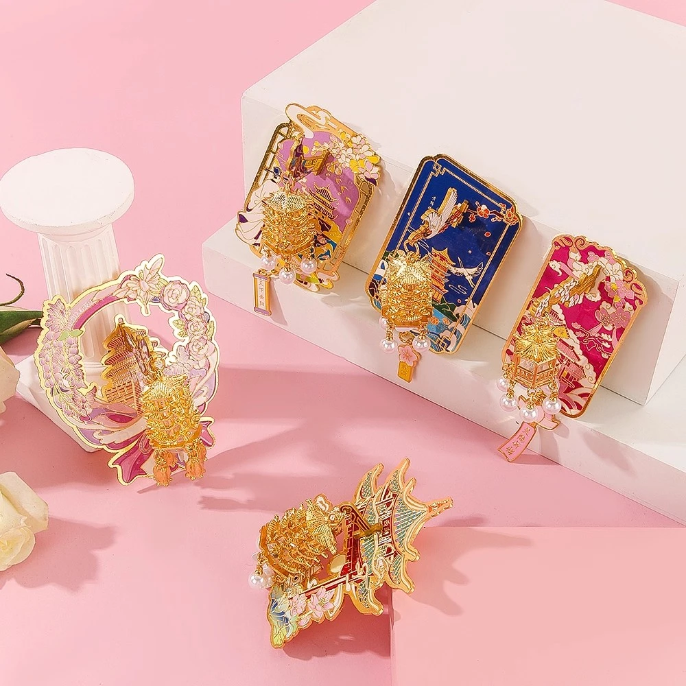 湖南金属发光宫灯冰箱贴磁吸贴岳阳楼旅游城市文创纪念品伴手礼物