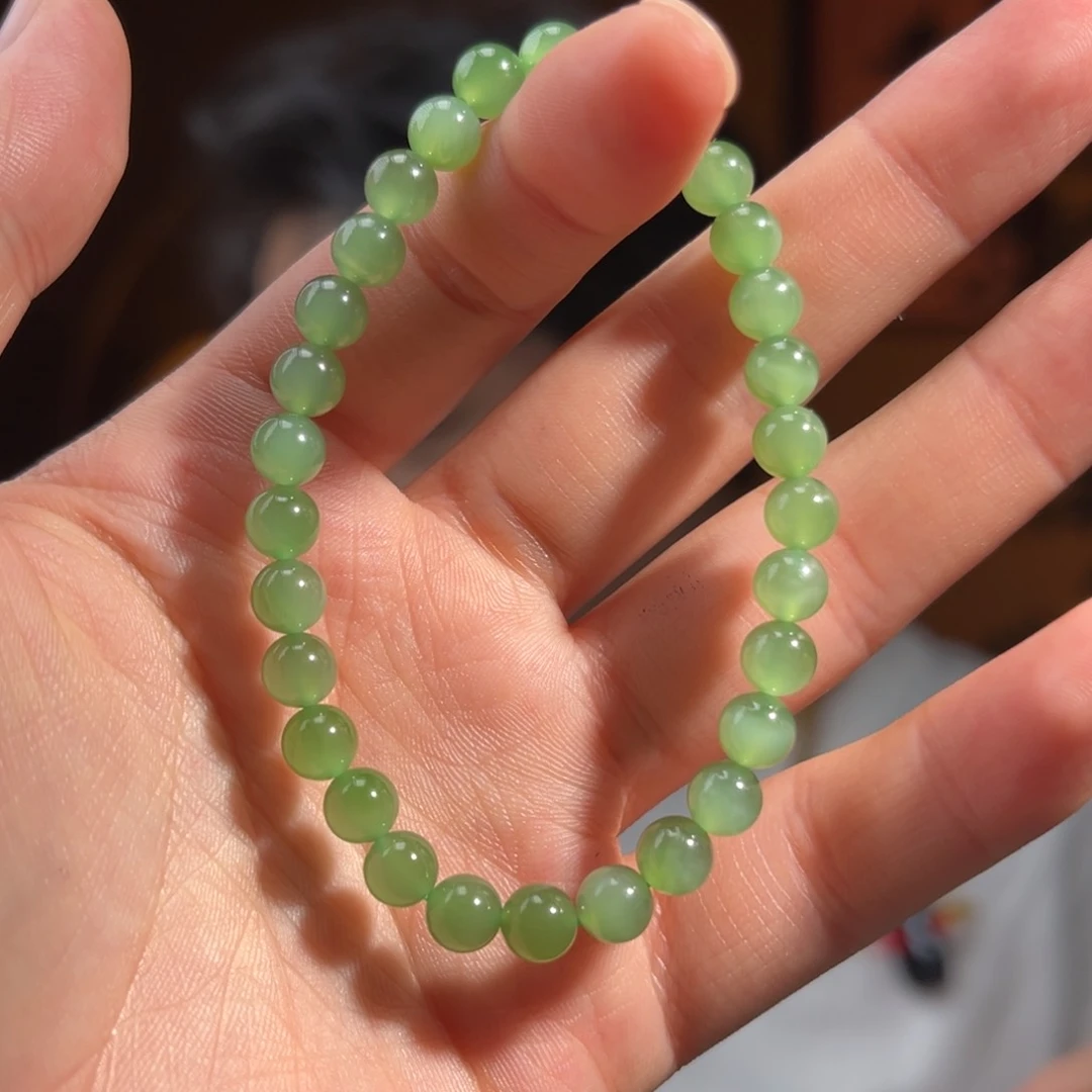 手串未镶嵌和田玉碧玉猫眼6mm230