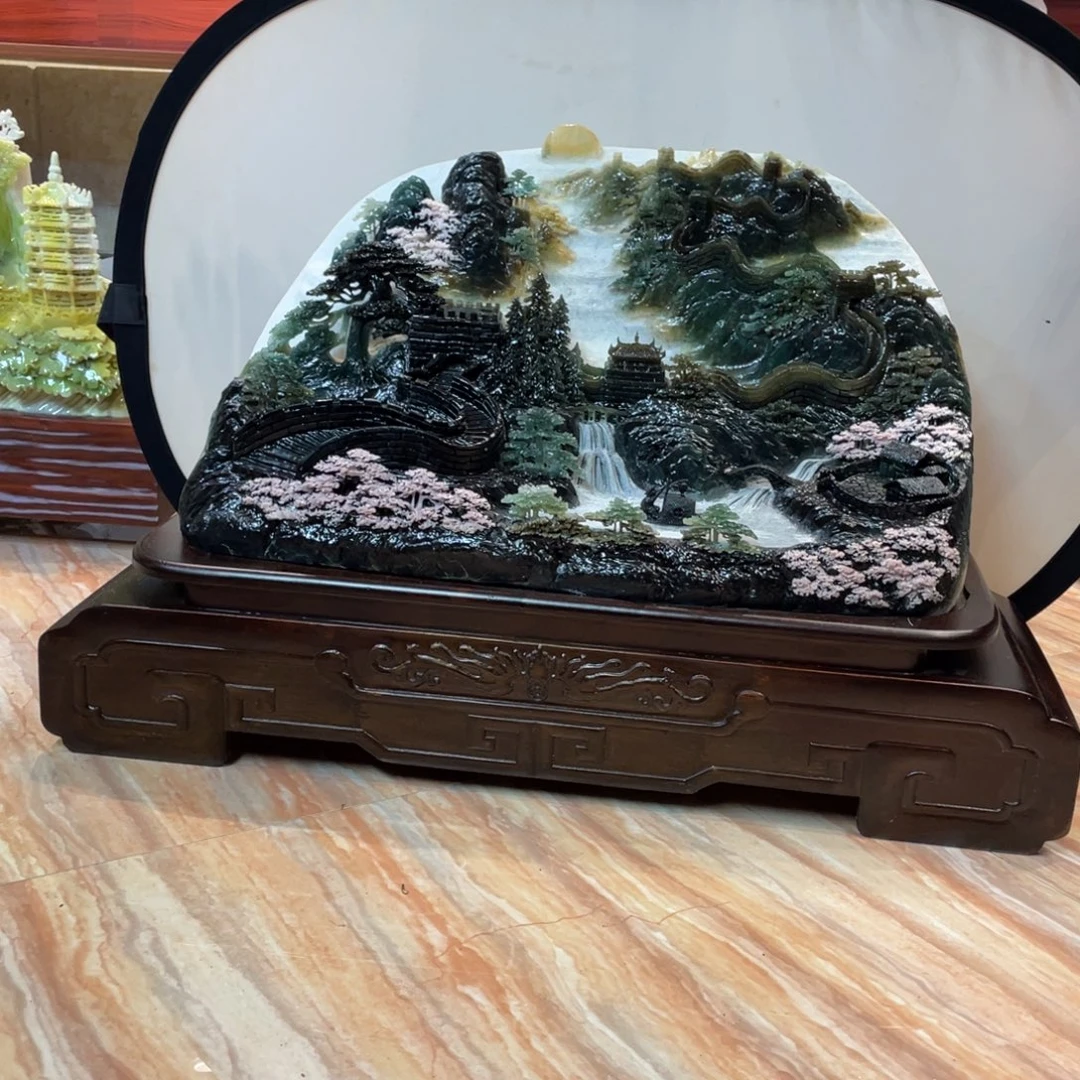 大***票玉手工雕刻岫玉家居摆件