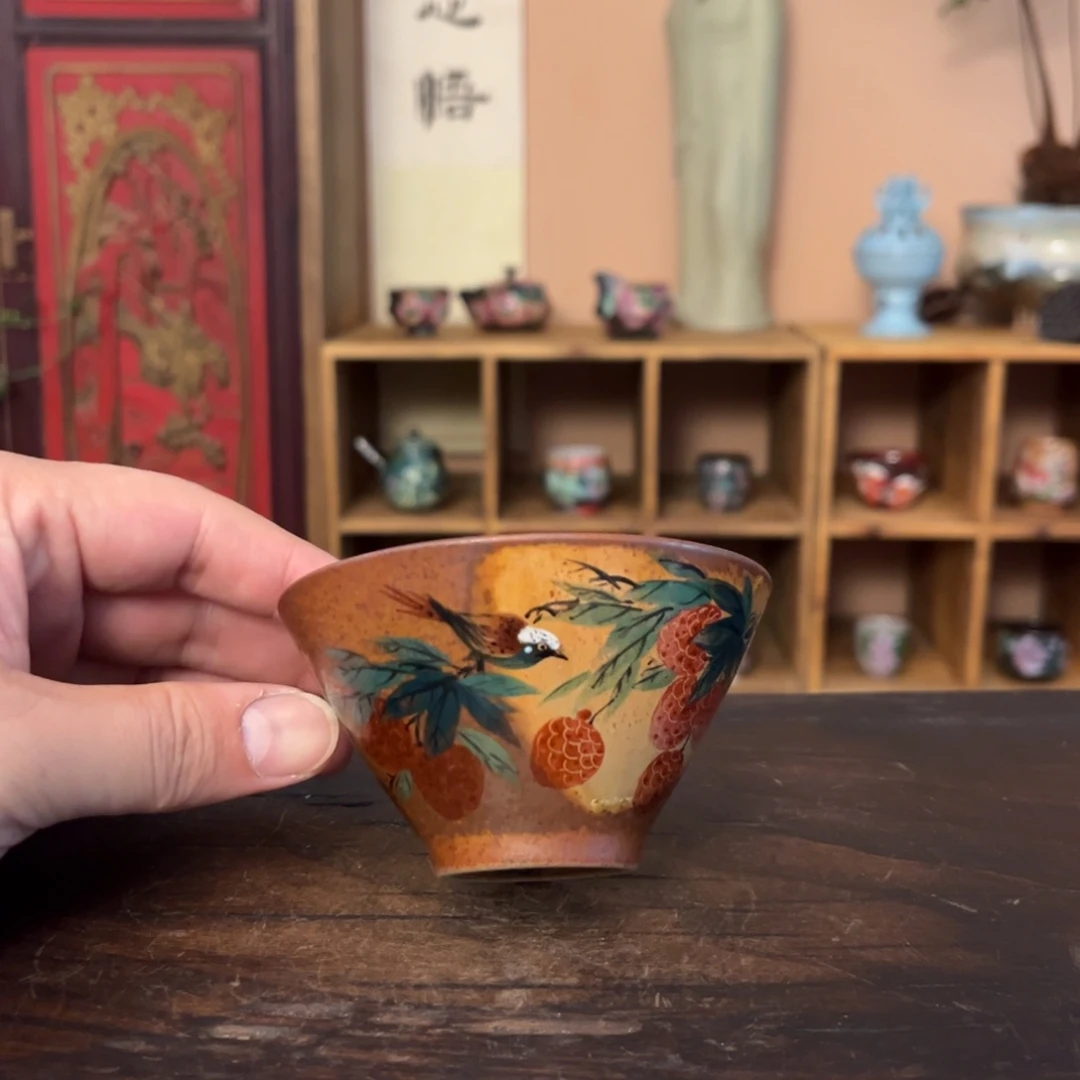 柴烧纯手工手绘陶瓷