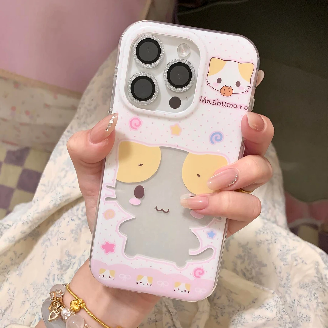 雅天立ins可爱镂空猫咪适用iPhone16手机壳15/13华为vivo小米oppo