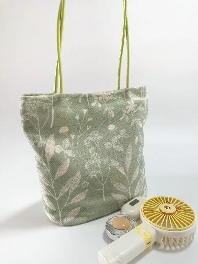 大号拉链通勤单肩包清新甜美提花