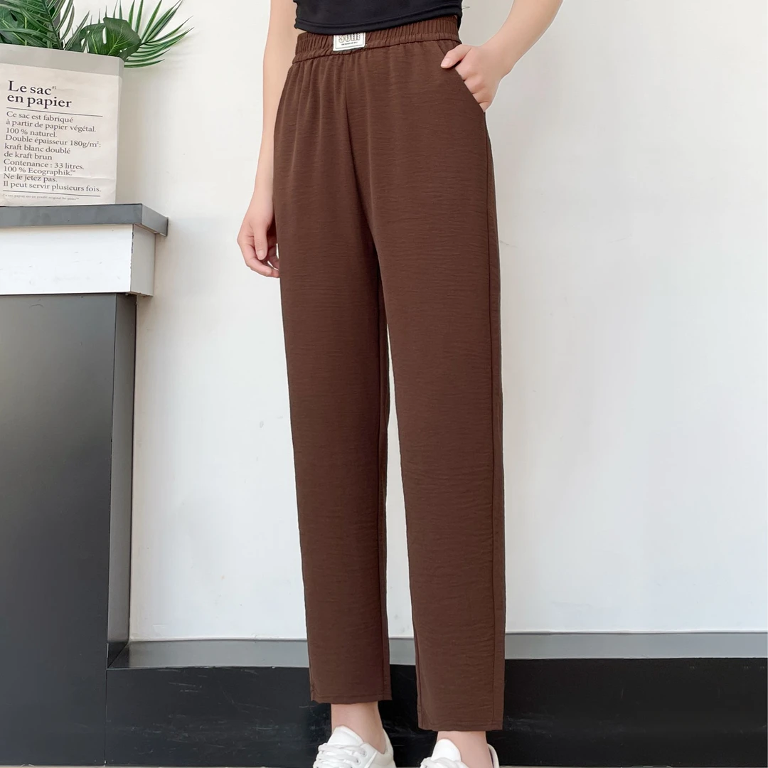 新款夏季哈伦女裤气质冰丝皱哈伦裤修身韩版裙裤女款爆款2025新款