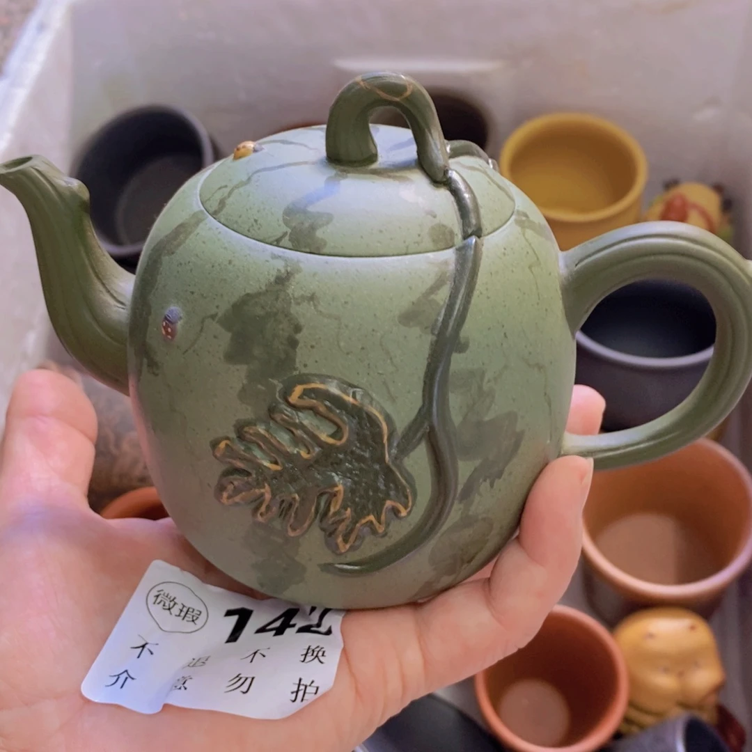 茶杯绿泥紫砂再三再四