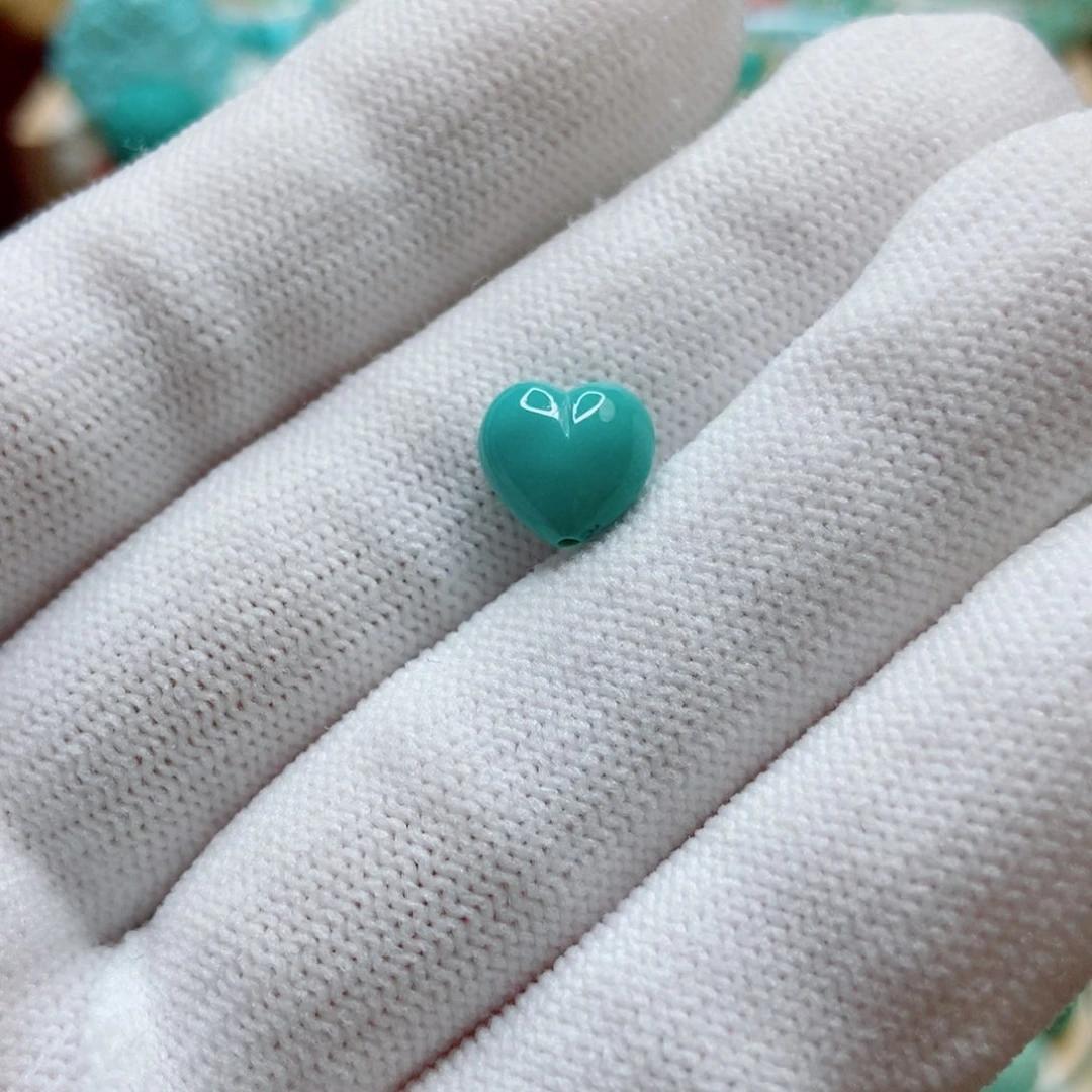 绿松石未镶嵌爱心珠子