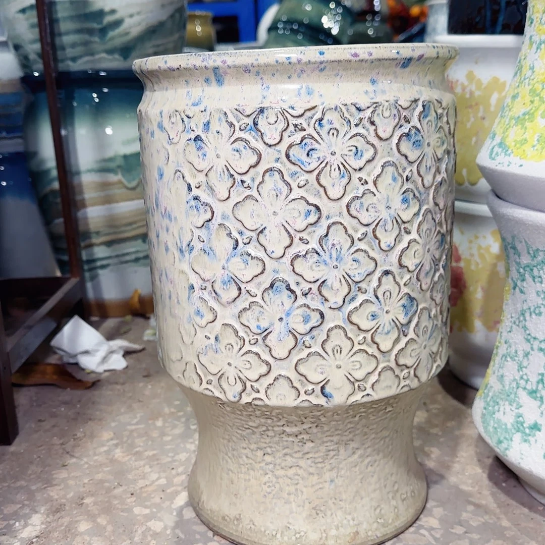 紫砂花盆高30口20……