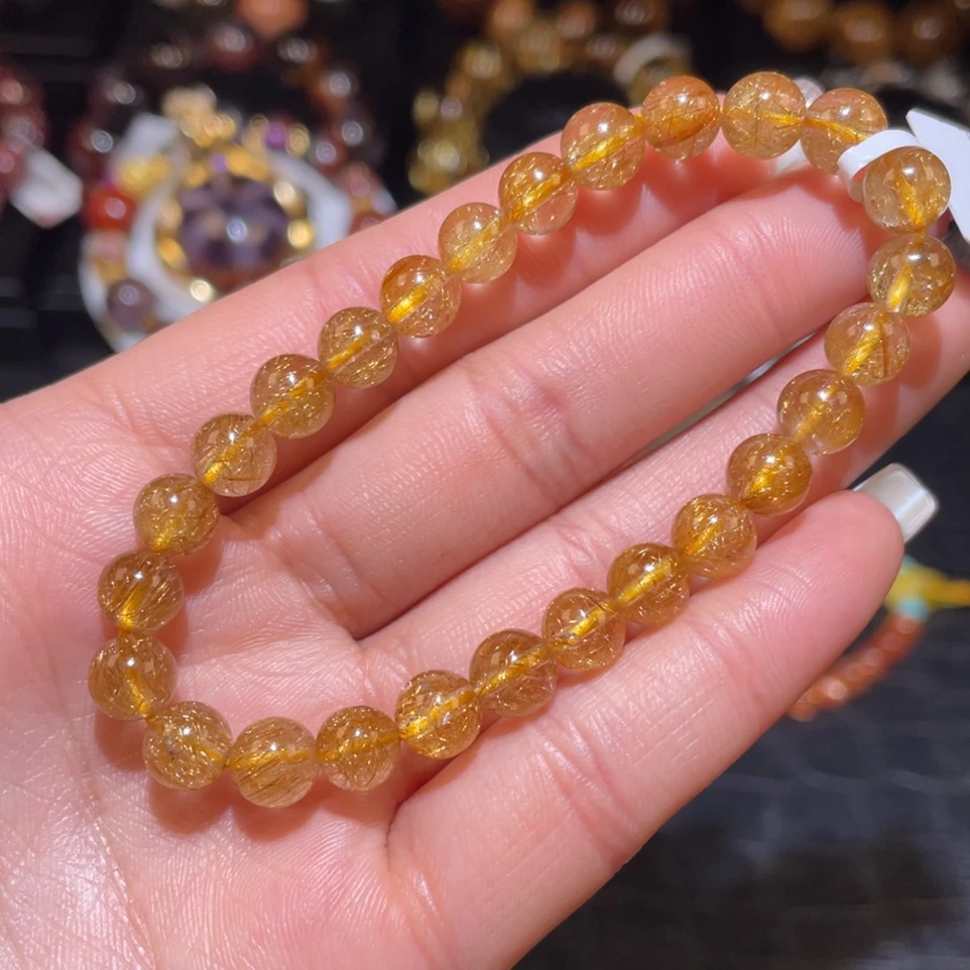 未镶嵌手链发晶烟花金发7mm