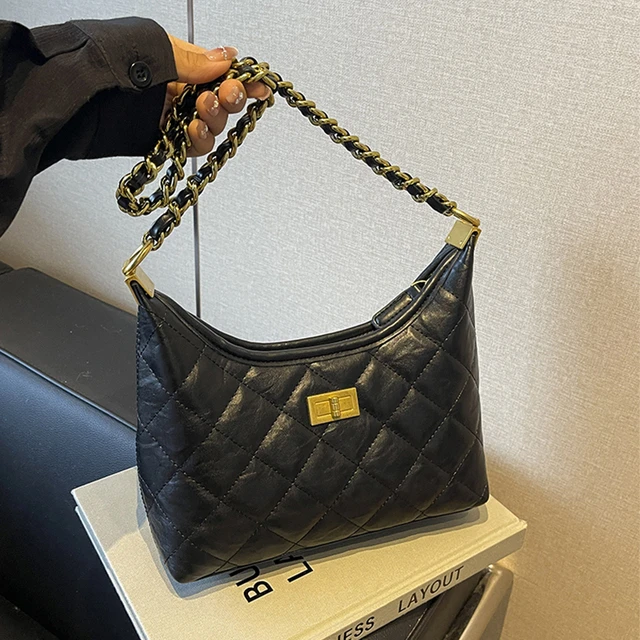 小香菱格链条包包女2025新款时尚高级感洋气单肩包上班通勤斜挎包