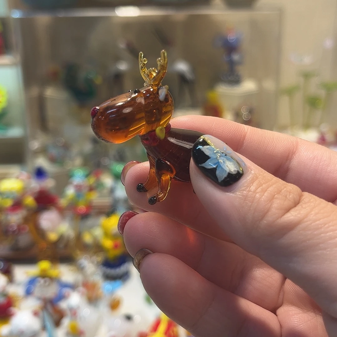 天***6琉璃手工艺品麋鹿