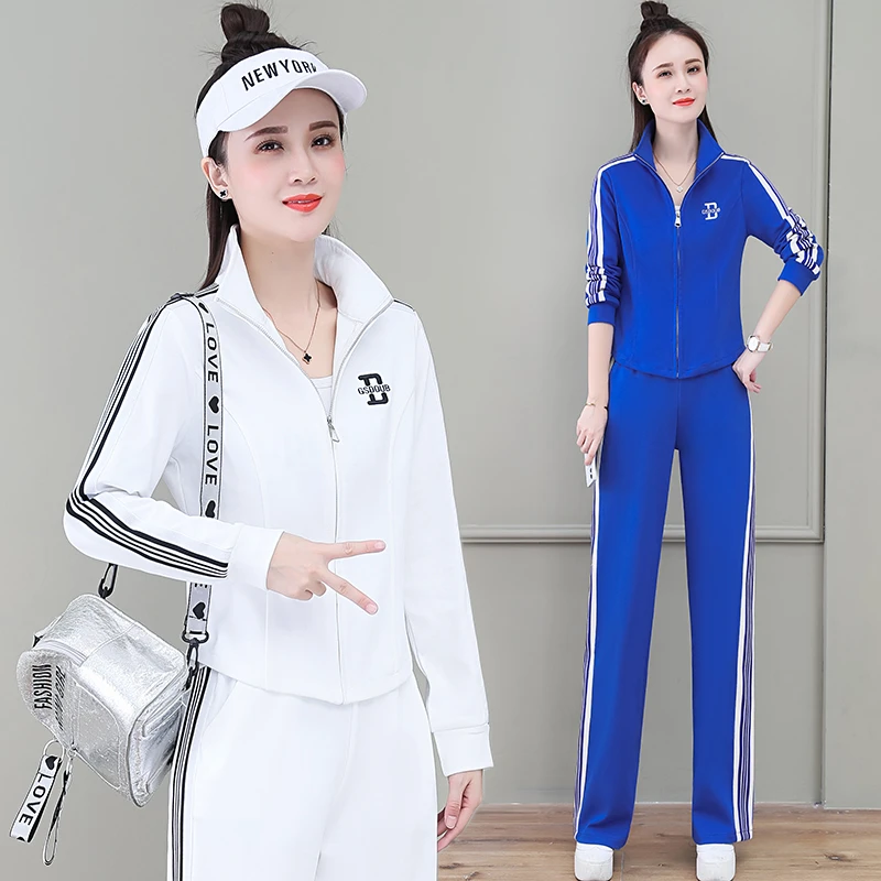 运动服套装女春秋2025年新款休闲时尚减龄网红跑步卫衣两件套